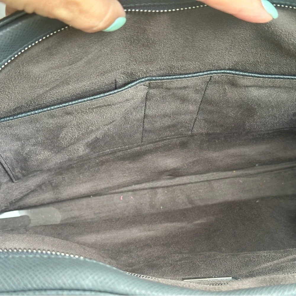 Hugo Boss Charcoal Leather Briefcase